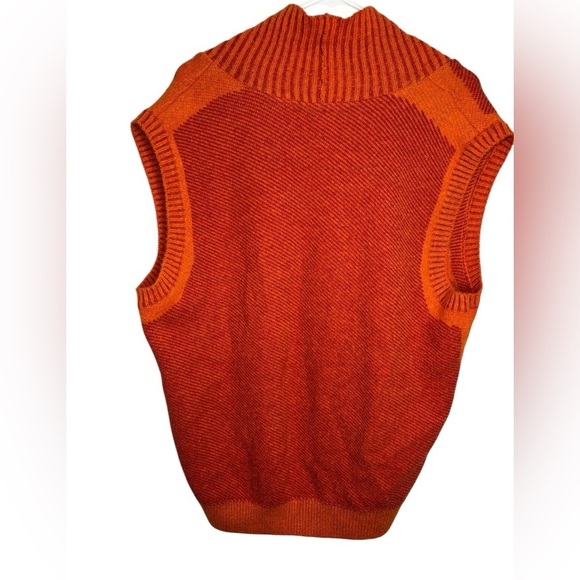 Louis Castel Golf Preppy Wool Blend Sweater Vest Size 110-XXL Orange Red Striped - Picture 2 of 12